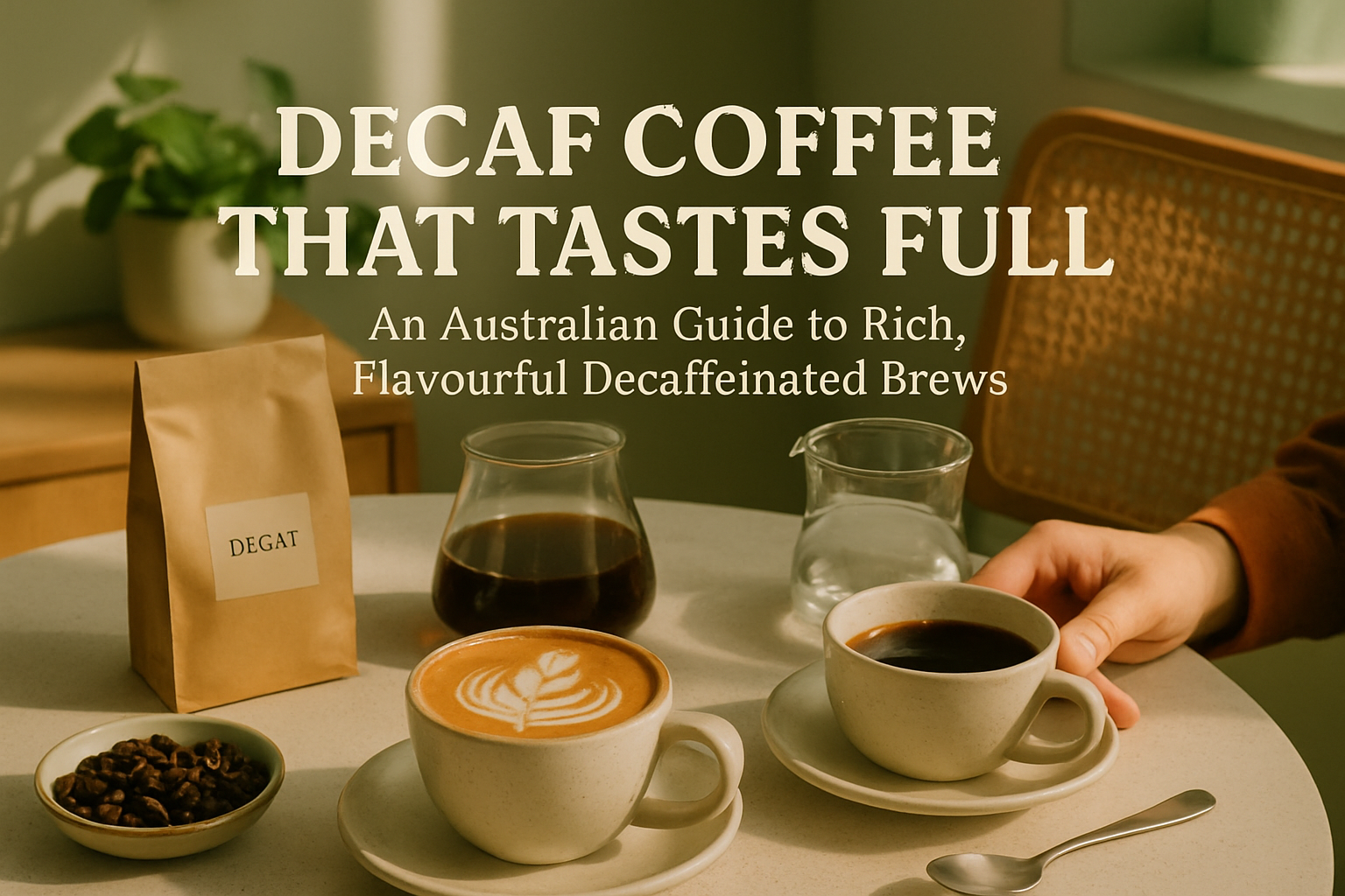 Coffee guide hero image: decaf coffee that still tastes full